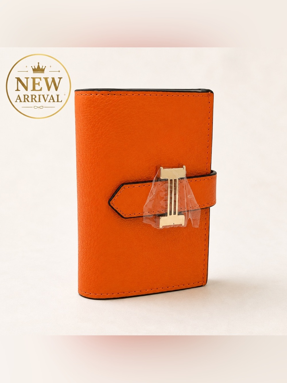 🧡 Orange Leather Lock Wallet / Card Organizer 🧡